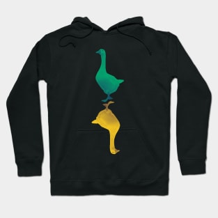 Reflecting green and yellow ducks Hoodie